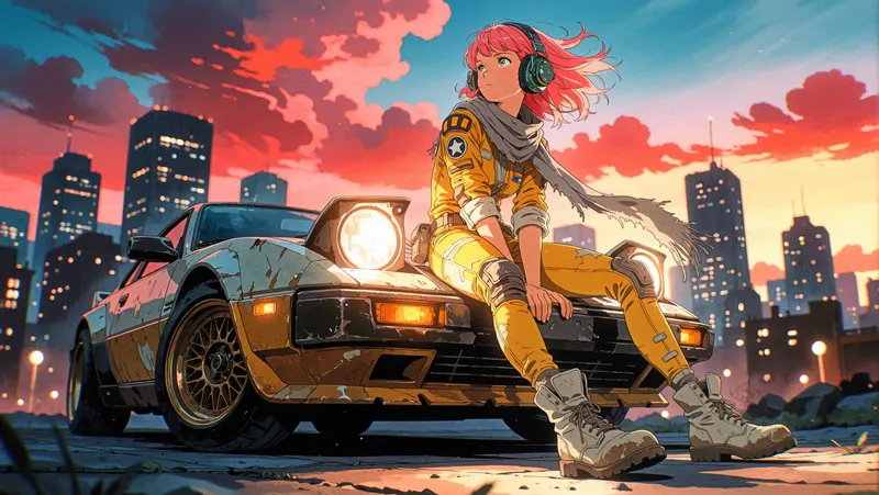 .// put this on and take the wheel | 1 Hour Sunset Drive Chillwave Music — key art